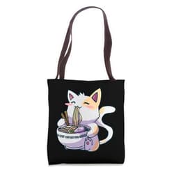 Kawaii Anime Shirts Ramen Cat Kawaii Anime Japanese Kawaii Neko Tote Bag