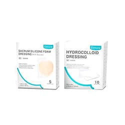 Dimora Sacrum Silicone Foam Dressing with Border Adhesive & Hydrocolloid Dressing 4'' x 4'', Sterile Self-Adhesive Patches