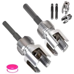 Muaoush 2PCS PVC Pipe Threader Kit - Dual-Function Internal & External Pipe Threading Tool for 1/2
