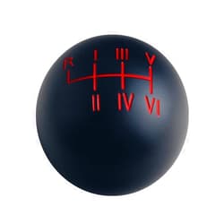 DEWHEL Black/Red Aluminum Sphere Weighted Roman Numerals Scale Manual Shift Knob 6 Speed Short Throw Shifter M10X1.5 M12X1.25 M10X1.25 M8X1.25 Adapter Thread Reverse on Top Left