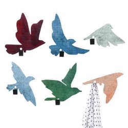 Yaocom Set of 6 Bird Decorative Hooks Metal Vintage Animal Hangers Farmhouse Home Key Holder Rustic Farmhouse Wall Hooks for Home Storage Bird Lovers Decor Living Room Office