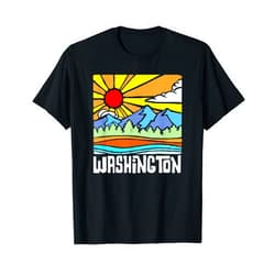 Uncle Hoss' Rocky Mountain Gear Washington Artistic Nature & Mountains State Vintage Graphic T-Shirt
