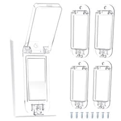 Tellegloww 4 Pack Light Switch Guard Cover Baby Child Proof Wall Light Switch Cover Guard for Rocker Protects Your Lights or Circuits from Being Accidentally Turned on or off (Clear)