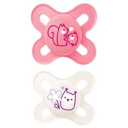 MAM Original Start Newborn Baby Pacifier, Best Pacifier for Breastfed Babies, Sterilizer Case, Girl , 0-3 Months 2 Count (Pack of 1)