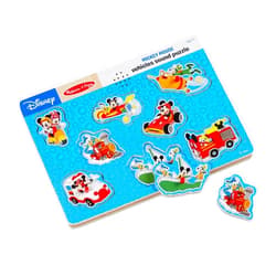 Melissa & Doug Disney Mickey Mouse and Friends Vehicles Sound Puzzle (8 pcs) - Mickey Mouse Toddler Toys, Wooden Sound Puzzles For Toddlers Ages 2+