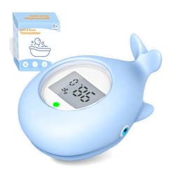 IOG Baby Bath Tub Thermometer for Infant, Bathtub Water Temperature Room Thermometer, Safety Floating Bathing Toy, Newborn Essentials, Gifts for Moms Infant - New Upgraded Waterproof