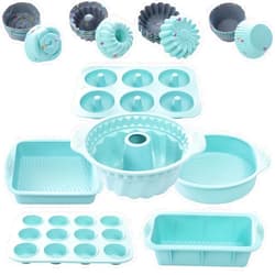 Zmkele 30pcs Nonstick Silicone Bakeware Set With Baking Pan, Silicone Cake Molds, Baking Sheet, Donut Pan, Silicone Muffin Pan,Cake Pan, And 24 Pack Silicone Cupcake Mold Baking Cups