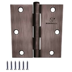 SORGMACH Door Hinge 3 1/2 Inch Interior Door Hinges Oil Rubbed Bronze Black 3.5 Inch Interior Hinges Flat Iron Hinge 3 ½