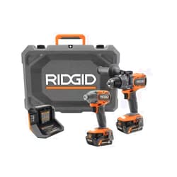 RIDGID 18V Brushless 2-Tool Combo Kit with 6.0 Ah and 4.0 Ah MAX Output Batteries, Charger and Hard Case