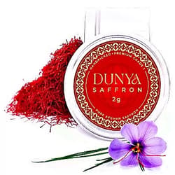 Dunya Saffron Superior Saffron Threads (Super Negin) (A grade) Saffron Spice for Paella, Risotto, Tea's, and all Culinary Uses (2 Gr)