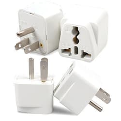 Romeda 4 Pack Universal Adapter, Europe to US Plug Travel Adapters (White)