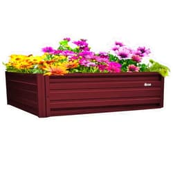 PLANTER BOX DIRECT.COM BY ALL METAL WORKS, INC. 60 x 60 x 18 Inch Square Metal Planter Box | Durable Metal Raised Garden Bed in Galvalume Steel | Custom Colors and Different Sizes (Burgundy)
