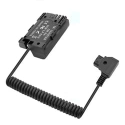 LSYRIA D-Tap to LP-E6 DR-E6 Dummy Battery Coiled Cable for V-Mount BP Battery, Compatible with Canon EOS R, R5, R6, 5D IV, 7D II, 6D, 80D, Replaces LP-E6, LP-E6N, LP-E6NH, 47