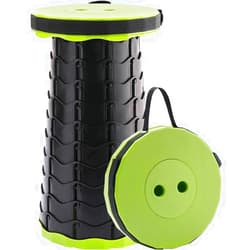 Doseno Upgraded Foldable Stool Thickened, Portable Collapsible Stool Retractable Stool for Fishing, Hiking Tours, BBQ, Parties, Outdoor Activities (Olive Green)