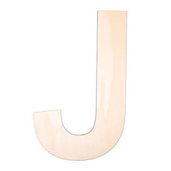 TDOCK 12 Inch Wooden Letter J, 1/4 Inch Thick Large Unfinished Wood Letter for DIY Crafts Home Wall Decor