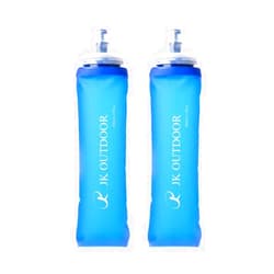 SPARROW ANGEL 500ml Lightweight TPU Soft Flask Water Bottle 2-Pack Soft Hydration Vest Bottle with Wide Mouth Opening for Running Vests and Backpack Pouches, Blue, Blue, (JK2022004)