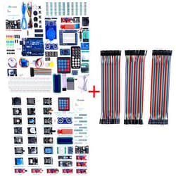 ELEGOO UNO R3 Project Most Complete Starter Kit Upgraded 37 in 1 Sensor Modules Kit 120pcs Multicolored Dupont Wire