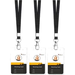 Teskyer Lanyards for ID Badges, 3 Pack of Lanyard with ID Card Holder, Extra Thick Clear Waterproof Resealable Zip ID Badge Holder with Lanyard for Office, School, Cruise Ship Cards