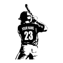 The Decal Hub Extra Large Personalized Custom Baseball Player Wall Decal - Choose Your Name & Numbers Custom Player Jerseys Vinyl Decal Sticker Decor Kids Bedroom (29