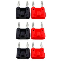RLECS 6PCS Banana Plug Speaker Connector Dual Row Siamese Speaker Plug Black and Red Dual Banana Plug 40MM/1.57Inch Suitable for Multimeter and Stereos and Speaker