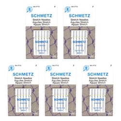 SCHMETZ Stretch Sewing Machine Needles - Precision Needles, Size 90/14, 5-Needle Cards, Pack of 5