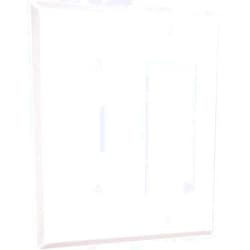 TayMac WW-TR Standard Metallic Wallplate with One Toggle, One Decorator/Rocker, Two Gang, White Smooth