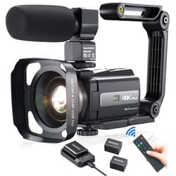 Bifevsr 4K Video Camera Camcorder with Upgraded Anti-Shake, 48MP WiFi YouTube Camera for Vlogging 3 Inch IPS Touch Screen 16X Zoom Digital Camera Recorder with IR Night Version, Battery Charger, Microphone