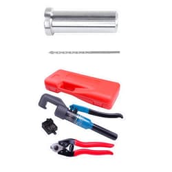 Muzata 45KN Upgraded Custom Hydraulic Hand Crimper CK12 Bundle with 50PCS Stainless Steel T316 Protective Sleeves CR13