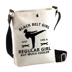 BDPWSS Taekwondo Gifts Karate Black Belt Gifts Black Belt Girl Just Like a Regular Girl But Much Cooler Crossbody Bag (Black beltGC bag)