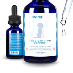 PranaPets Cold Symptom Support for Cats & Dogs | Natural Formula Safely Aids with Colds, Seasonal Allergies & Kennel Cough | Helps Open Airways for Easy Breathing