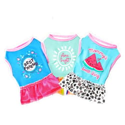 IMDOUBLEDOU Pack of 3 Puppy Clothes Small Dogs Dress Girl Mommy Puppy Dress Cute Female Shirt Sundress Doggie Dresses Pet Summer Clothes Cats Apparel (X-Large, Summer)