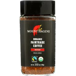 Mount Hagen Organic Instant Regular Coffee in Jar, Fairtrade, Freeze Dried, 3.53 Ounce (Pack of 6)