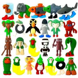 CHENZHOUZAI 24PCS Tralalero Tralala Toys, Tung Tung Sahur & More – Mini Collectible Brainrot Toys for Desk Decor, BRR BRR Patapim,Meme Shark Collectible Animals Figurine Doll (24Pcs)
