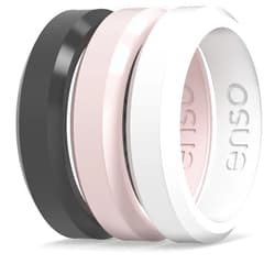 Enso Rings Bevel Thin Silicone Wedding Ring – Hypoallergenic Unisex Stackable Wedding Band – Comfortable Minimalist Band – 5.08mm Wide, 2.16mm Thick
