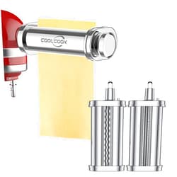 Coolcook Pasta Press KitchenAid Attachment, Pasta Kitchenaid Attachment, Kitchen Aid Pasta Roller Attachment for KitchenAid Stand Mixer, Stainless Steel…