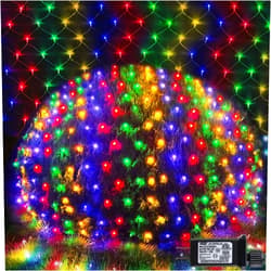 LitHome Colorful Christmas Net Lights Outdoor Mesh Lights, 14.8ft x 5ft 300 LED Multicolor Net String Lights 8 Modes Connectable Fairy Mesh Twinkling Christmas Lights for Bushes Tree Party Yard Garden Decor
