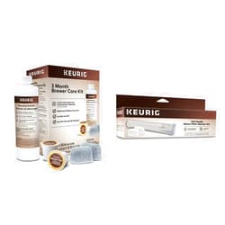 Keurig 3-Month Brewer Maintenance Kit, Includes Descaling Solution, Water Filter Cartridges & Rinse Pods, 7 Count & Water Filter Starter Kit Tall Reservoir