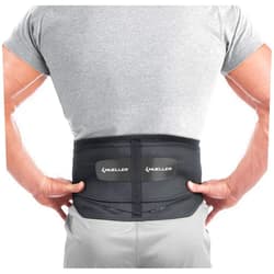 MUELLER Sports Medicine Adjustable Lumbar Back Brace with Removable Pad, Back Pain Relief Support for Men and Women, Ideal for Upper and Lower Back Pain, Sciatica, Scoliosis, Black, Regular Size