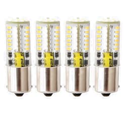 HRYSPN 5W Ba15s LED Bulb AC/DC 12V 1156 1141 Warm White 3000K Single Contact Bayonet SBC for Car RV Trailer Camper Boat Yard Interior Light Landscape Lighting (Pack of 4)