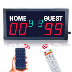 YZ 6 Digits Bluetooth Electronic Scoreboard, Digital Scoreboard with Remote, Cornhole Score Keeper Basketball Scoreboard for Indoor&Outdoor Game, Shuffleboard/Billiard/Volleyball