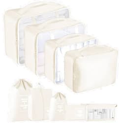 Chyaya Packing Cubes for Travel - 9 Set Packing Cubes for Suitcases, Mesh Breathable Luggage Organizer Bags, Lightweight Suitcase Organizer Travel Bags for Household Travel Essentials(Beige)