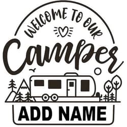 The Decal Hub Custom Personalized Camper Vinyl Decal Happy Campers Camping Decor Sticker (12