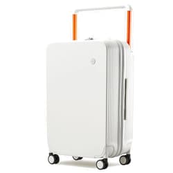mixi Carry On Luggage Airline Approved Wide Handle Lightweight Luggage PC Hard Shell Suitcases Rolling Suitcases with Spinner Wheels & TSA Lock, 20 Inch Smoke White