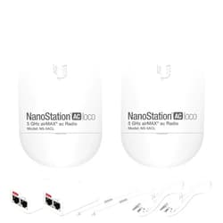 GOOD STORY Wireless Bridge Ubiquiti LOCO5AC PRE-CONFIGURED, Bundle of 2 Ubiquiti Nanostation LOCO 5AC, Point to Point Outdoor WiFi Bridge, Plugh and Play, 5GHz, 450+Mbps, 10+km Link Range, Network Bridge