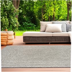 nuLOOM 8' x 10' Solid Hand Braided Indoor/Outdoor Area Rug, Pet-Friendly, High Traffic, Weather Resistant, for Patio, Balcony, Bedroom, Living Room, Dining Room, Wynn Salt And Pepper