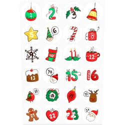 YSSZAM Advent Calendar Christmas Number Stickers,Advent Calendar Number Stickers 1-24 Christmas Advent Calendar Stickers DIY Christmas Countdown Sticker for Xmas Advent Tags 8.3 * 11.8 inch