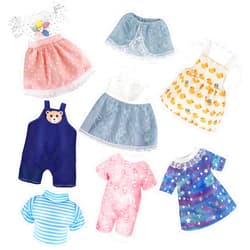 MLcnleS Alive Doll Clothes and Accessories - Baby Doll Dresses Fit for 10 11 12 Inch Girl Dolls, 6 Sets Doll Outfits Include Doll Dresses, Pajamas, One-Piece Suit, Jumpsuits, for Girls Gifts Christmas
