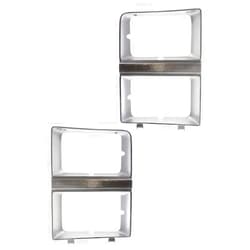 KarParts360 For GMC C1500 / C2500 / C3500 Headlight Door 1981 1982 Driver and Passenger Side Pair/Set | w/Dual Headlamps | Chrome | GM2512106 + GM2513106 | 14021353 + 14021354