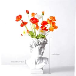 DOUXFUN Greek Roman Style Statue Flowers Vase Succulent Planter - Makeup Brushes Container Pen Holder - Great Gift for Home or Office Decoration (David-Large(11x7inch))