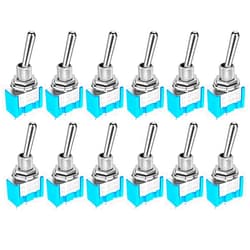 Gebildet 12pcs SPST Mini Toggle Switch, 2-Terminal 2-Position, Miniature ON/Off Switch, 6A/125VAC, 3A/250VAC, for DIY Car Dash Dashboard Electronic Equipment